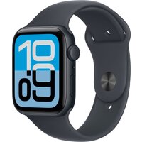 Apple Watch SE 3 44 мм (алюминиевый корпус, полуночный/полуночный, спортивный силиконовый ремешок M/L)