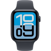 Apple Watch SE 3 44 мм (алюминиевый корпус, полуночный/полуночный, спортивный силиконовый ремешок S/M) Image #2