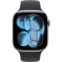 Apple Watch Series 11 46 мм (алюминиевый корпус, космический серый/черный, спортивный силиконовый ремешок S/M) Image #2