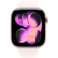 Apple Watch Series 11 46 мм (алюминиевый корпус, розовое золото/легкие румяна, спортивный силиконовый ремешок S/M) Image #2